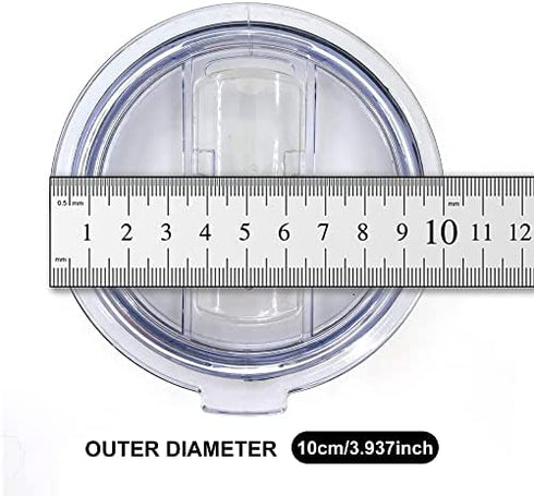 2 Replacement Lids for Stainless Steel Tumbler Travel Cup - Fits OF Inner diameter 3.7 to 3.74 INCH Yeti Rambler and others (Transparent) (30 OZ)