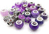 50pcs Assorted Purple Resin Imitation Glass European Large Hole Beads Rhinestone Metal Spacer Charms Bead Assortments for DIY Crafts Bracelets Necklaces Jewelry Making (M570-Purple)