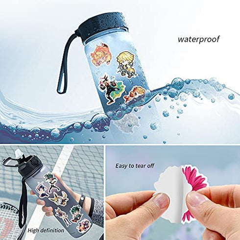 200Pcs Mixed Anime Stickers, Anime Cartoon Stickers for Laptop, Notebook Computer,Water Bottle,Luggage. Gifts for Kids, Men, Women,Teens, Adults