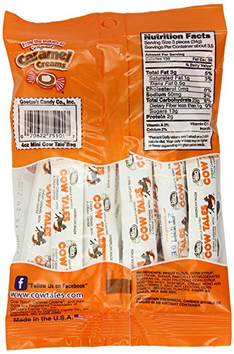 Goetze's Mini vanilla Cow Tales, 4 Ounce bag