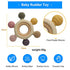 Arudyo Baby Teething Toys Silicone Teethers BPA Free Silicone Rudder with Wooden Ring Soothe Babies Gums (Khaki)