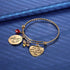 Classic Pooh Bear and Piglet Quote Any Day Spent with You is My Favorite Day Friendship Honey Bee Charm Gold Bangle Bracelet for Women