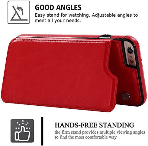 iPhone 6S Plus Wallet Case,iPhone 6 Plus Flip Case for Women/Men,iPhone 6s Plus Purse Case,Auker Vintage Leather Folio Flop Secure Fit Magnetic Closure Folding Case with Wallet/Card Holder