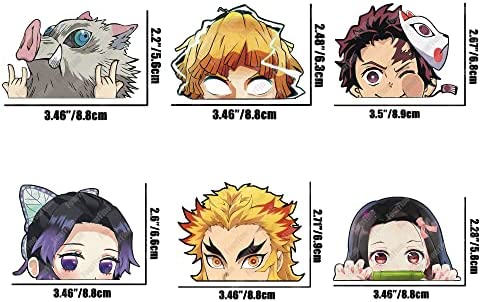 6 PCS Slayer Demon Laptop Stickers Nezuko Anime Car Accessories Funny Cute Vinyl Sticker for Water Bottle/Skateboard/Bike/Hard Hat/Computer/Phone Waterproof Decals Gifts for Adults &Teens