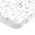 NoJo Super Soft Floral Deer Nursery Mini Crib Fitted Sheet, Grey, Light Blue, Pink, White