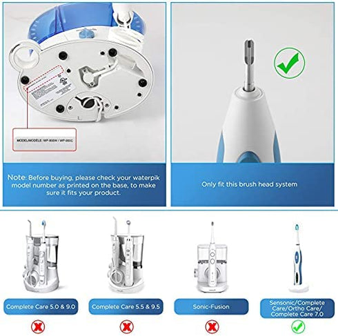 SRRB-4W Replacement Brush Heads for Waterpik Sensonic (SR-3000), Complete Care (WP-900), Complete Care 7.0 (WP-950, WP-952), Ortho Care (WP-940)