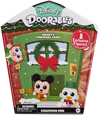 Disney Doorables Mickey’s Christmas Carol Collector Peek, Officially Licensed Kids Toys for Ages 5 Up, Gifts and Presents