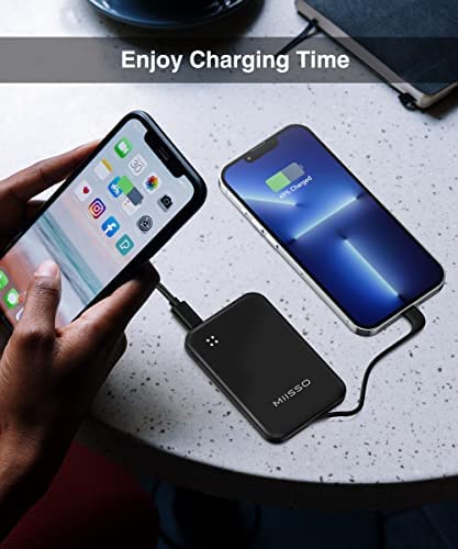 4500mAh Built in Cable Cell Phone External Battery Pack, Portable Phone Charger Power Bank 5V 2.1A Charging Mobile Phone Charger USB-C In/Out Compatible with iPhone 6/7/8/X/XS/XR/11/12/13, Heated Vest
