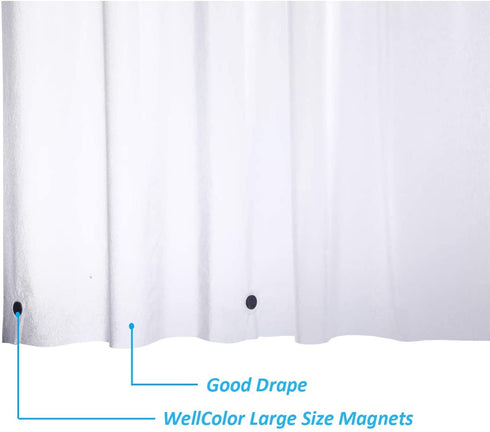 Frosted Shower Curtain Liner 76 Inches Long, EVA Translucent Extra Long Shower Liner with 3 Strong Weighted Magnets, Heavy Duty, 72 x 76 Inch