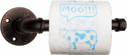 Industrial Pipe Decor Toilet Paper Holder Set,GoYonder Wall Mounted Toilet Roller Paper Holder (Mounting Hardware Included) (Bronze Finish)
