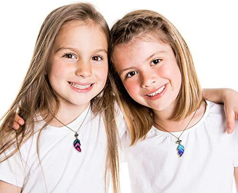 BGSHEMNI Best Friends Half Heart Pendant Necklace for Children, Kid's Best Friend Jewelry,Friendship Gift Girls BFF Necklaces-Love