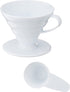 Hario V60 Paper Coffee Filters, Size 02, Natural, 100ct & V60 Plastic Coffee Dripper, Size 02, White