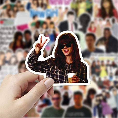 50pcs TV Show New Girl Vinyls Stickers Laptop Sticker Waterproof Stickers Luggage Skateboard Water Bottle Stickers Decal Bicycle Bumper Snowboard Decorate Gift for Kid ?New Girl?