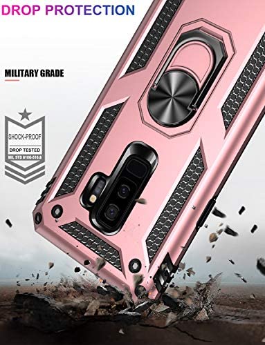 LUMARKE Galaxy S9+ Plus Case,Pass 16ft Drop Test Military Grade Heavy Duty Cover with Magnetic Kickstand Compatible with Car Mount Holder,Protective Phone Case for Samsung Galaxy S9 Plus Rose Gold
