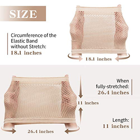 Dreamlover Wig Cap for Long hair, Hair Net for Wig, Fishnet Wig Cap for Women, Natural Nude, 3 Pack