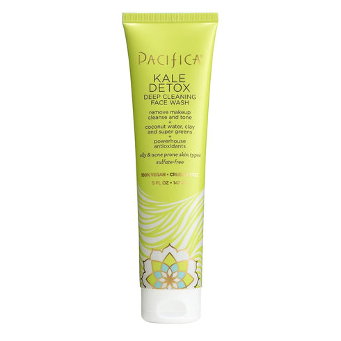 Pacifica Beauty Kale Detox Deep Cleansing Face Wash, Daily Facial Cleanser for Oily & Blemish Prone Skin Types, 5 Oz