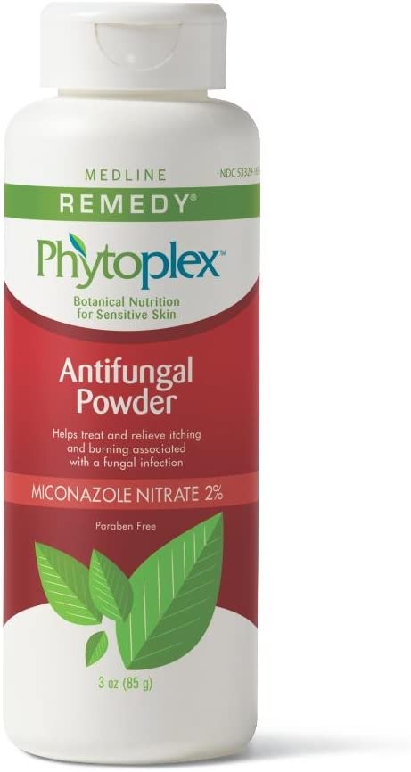 Medline Remedy Phytoplex Antifungal Powder with 2% Miconazole Nitrate for Common Fungal Infections incuding Athlete’s Foot, Talc Free, 3 oz