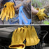 Heavy Duty Industrial Safety Gloves Hunting Gloves, Grain cowhide Leather Shooting Gloves for Driving/Riding/Gardening/Farm - Extremely Soft and Sweat-absorbent - Perfect Fit for Men & Women (Medium)
