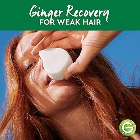 Garnier Whole Blends Ginger Recovery Strengthening Shampoo Bar for Weak Hair, Zero Plastic Packaging, Free of Preservatives, Silicones, Soap & Dye, with Ginger & Almond Oil, 2 Oz