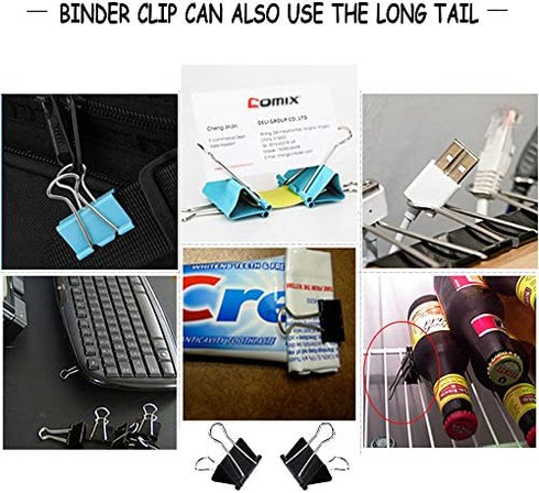 Coofficer Extra Large Binder Clips 2-Inch (24 Pack), Big Paper Clamps for Office Supplies, Black