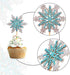 Ercadio 24 Pack Snowflake Cupcake Toppers Double Layers Silver and Blue Winter Theme Cupcake Picks Baby Shower Kids Birthday Party Christmas Cake Decorations Supplies