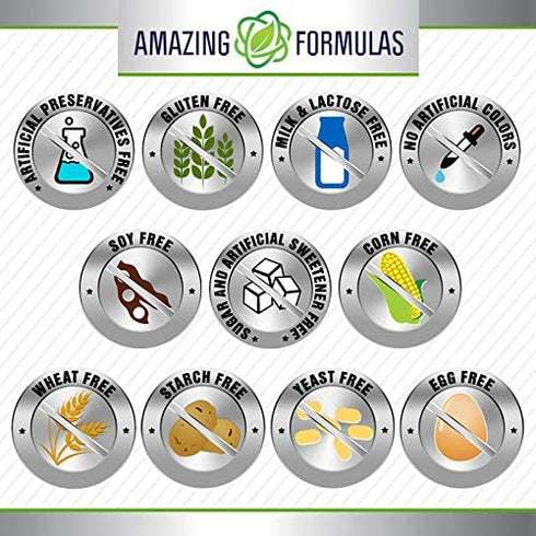 Amazing Nutrition Brewers Yeast Tablets - 7.5 Grain Capsule 500mg 240 Tablets - Supports Healthy Digestion * Promotes Heart Health