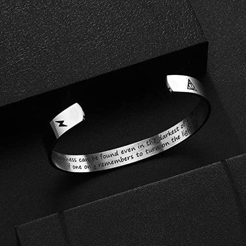 CJ&M Encouragement Gift | Happiness can be found even in the darkest of times | Inspirational Gifts | Recovery Gift | Gifts for Teens | Inspirational Bracelet