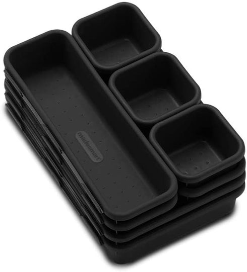 madesmart 8-Piece Interlocking Bin Pack-Carbon Collection Customizable Multi-Purpose Storage, Durable, Easy to Clean & BPA-Free