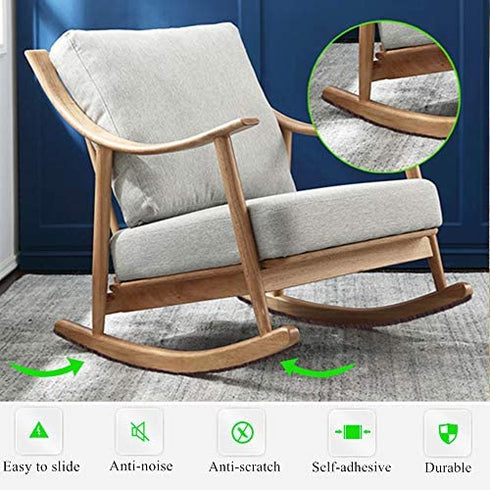 Felt Strips 10Pieces Pack 1"x 6" Self Adhesive Brown Furniture Felt Strips Anti Scratch Heavy Duty 5mm Thick Floor Protector for Rocking Chair for Hardwood Floor