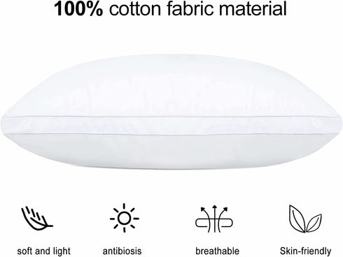 JICUSE Bed Pillows for Sleeping 1 Pack,Queen Size,Luxury Hotel Collection Pillow,Soft Fluffy and Great Support Down Alternative Filling,Gusseted Pillow for Side and Back Sleepers(20x30)