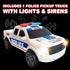 ArtCreativity Police Car Pickup Truck with LED Headlights and Sirens, Light-Up Push and Go Police Car Toy, Police Monster Trucks, Toy Trucks for Kids, Toddler Boy, Toy Cars for 2 Year Old Boys
