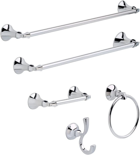 Delta Faucet Ashlyn Towel Ring, Chrome, Bathroom Accessories, 76446 6.38 x 7.57 x 2.25 Inches