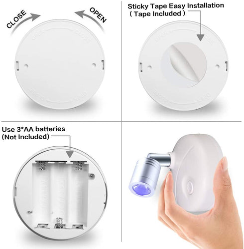 RGB Wireless Spotlight Indoor, Battery Operated Mini Accent Lights with Remote, Dimmable LED Spotlight Light for Display Painting Picture Artwork Closet, 2 Pack