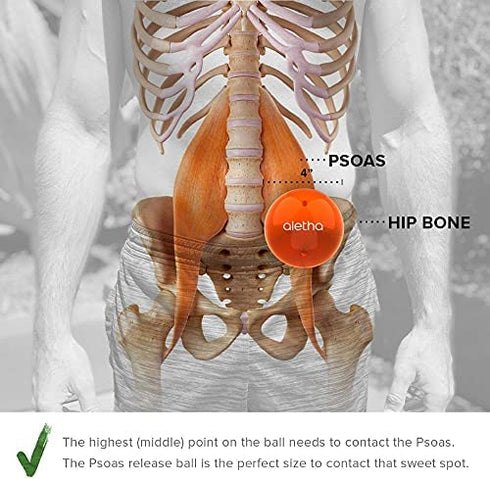 Aletha - Hip Flexor Release Ball | Massage Ball for Pain Relief and Muscle Therapy (Orange)