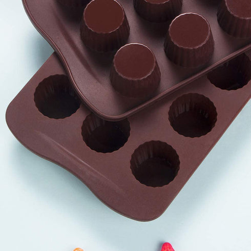 Webake Chocolate Candy Molds Silicone Baking Mold for Snack Size Peanut Butter Cup, Jello, Keto Fat Bombs and Cordial, Pack of 2