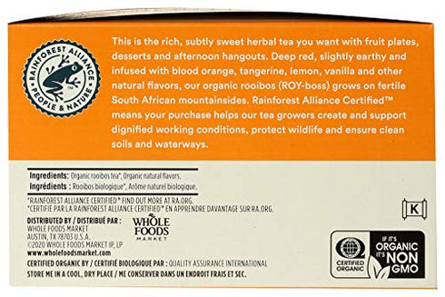 365 by Whole Foods Market, Tea Rooibos Orange Vanlla Creme Organic, 40 Count