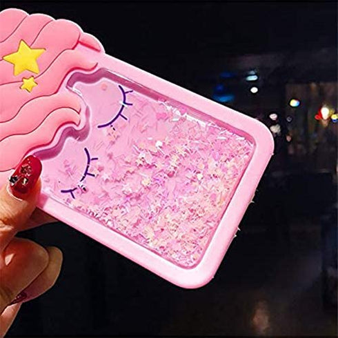 Jowhep Case for iPhone 12 Mini Silicone Carton 3D Design Cute Cover Fashion Funny Kawaii Shiny Protective Shell for iPhone 12 Mini 5.4" Animal Cool Fun Cases Girls Women Kids Pink Quicksand Unicorn