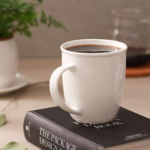 LIFVER Large Coffee Mugs Set of 6, 18 Oz White Ceramic Coffee Mugs for Coffee, Tea, Hot Cocoa, Coffee Cups Ceramic for Christmas Gifts , Easy to Hold & Clean, DIY Printing