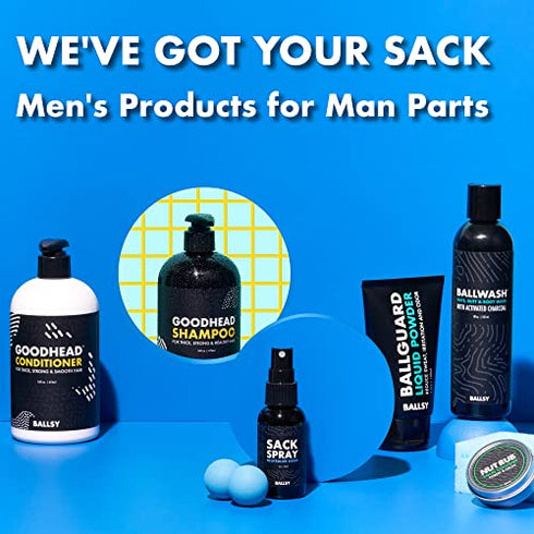 Ballsy Ballwash Wood You Be Mine Charcoal Body Wash for Men, Natural Soap, Moisturizing, Shower Gel, w/ Coconut Oil and Aloe Vera, Drift & Dunes Scent, 8 Fl oz