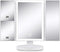 Makeup Mirror with Lights Vanity Mirror with Lights 37 LED Lighted Makeup Mirror Trifold Mirror 1X 2X 3X Magnification Touch Screen Switch 360 Degree Rotation Dual Power Supply