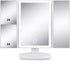 Makeup Mirror with Lights Vanity Mirror with Lights 37 LED Lighted Makeup Mirror Trifold Mirror 1X 2X 3X Magnification Touch Screen Switch 360 Degree Rotation Dual Power Supply