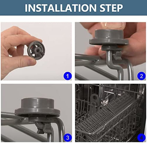 Sikawai 4581DD3003B Dishwasher Lower Dishrack Roller Assembly Repalcement for LG Replaces 4502960 AP6231149 PS12075858-4 Packs