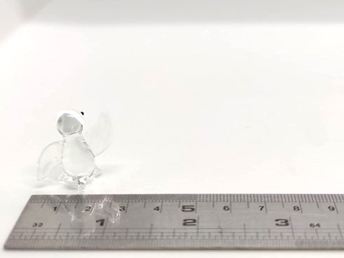 Sansukjai Rare Penguin Tiny Micro Crystal Figurines Hand Blown Clear Glass Art Bird Animals Collectible Gift Home Decor (N)