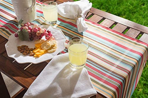 DII Summer Stripe Outdoor Tabletop Collection, Stain Resistant & Waterproof, 14x72", Stripe