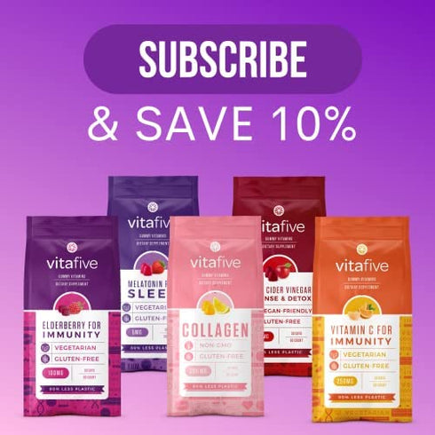 Vitafive Extra Strength Melatonin Gummies 5mg for Adults- Gummy Vitamins - Eco Friendly, Natural Strawberry Flavor, Vegetarian, Gluten Free, Allergen Free, Kosher, Halal - 60 Count