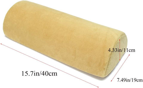 SKYZONAL Half Moon Bolster Pillow for Legs Back Neck Lumbar Spine Knee Pain Relief Memory Foam Support Pillow (Yellow)