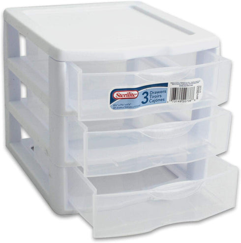Sterilite Organizer Mini 3 Drawer Wht Sm (Pack of 2)