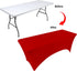 BDDC Table Cover, Fitted Table Clothes for 6 Foot Rectangle Tables, Red Table Cloths for Parties, Wedding, Banquet and Festival (Red, 6 Ft)
