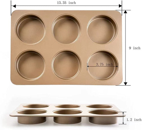 Hamburger Bun Pan, Nonstick Hamburger Bread Forms 4 Inch Cake Pan Mini Round Disc Pan for Baking Burger Buns English Muffin Whoopie Pies Muffin Top