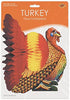 Beistle Tissue Paper Turkey Centerpiece For Thanksgiving Party Decoration Autumn Fall Harvest Home Decor